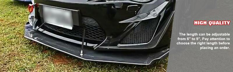 DIBMS 2PCS 6"-9" Adjustable Splitter Strut Rods, Car Front Bumper Lip Support Bars, Universal Bumper Splitter Diffuser Strut Tie Support Rods Compatible with Most Vehicles (Red)