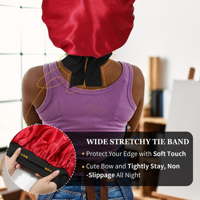 AWAYTR Satin Bonnet for Women Silk-Like Bonnets for Sleeping Curly Hair Bonnets with Tie Band Double Layer Sleep Cap and Eye Mask 2Pcs/Set TikTokShopBlackFriday AWAYTR Satin Bonnet for Women Silk-Like Bonnets for Sleeping Curly Hair Bonnets with Tie Band Double Layer Sleep Cap and Eye Mask 2Pcs/Set TikTokShopBlackFriday