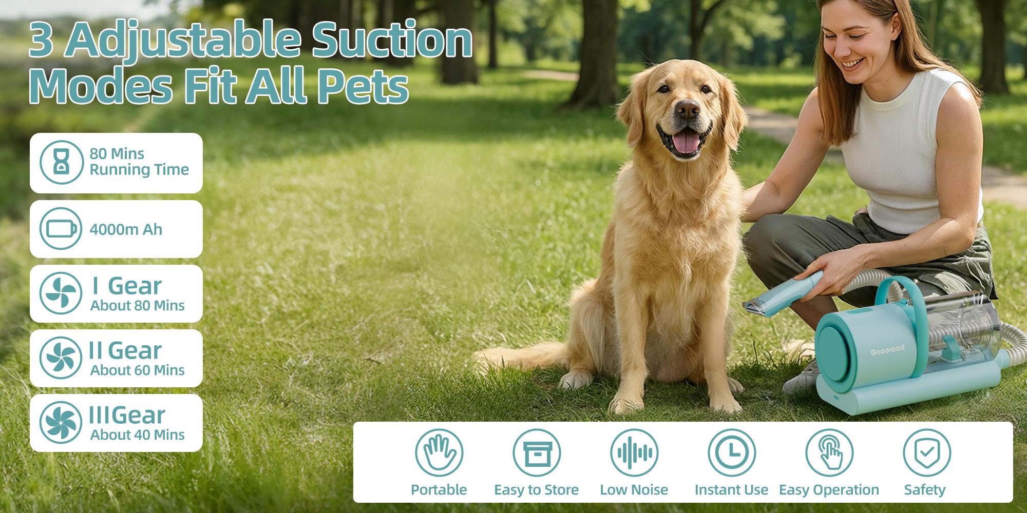 Geoorood Dog Grooming Vacuum All-in-One Kit with 10KPa Suction, 2.2L Dust Tank, Adjustable Combs, Lightweight Design, Perfect for Gifts & Home Use Geoorood Dog Grooming Vacuum All-in-One Kit with 10KPa Suction, 2.2L Dust Tank, Adjustable Combs, Lightweight Design, Perfect for Gifts & Home Use