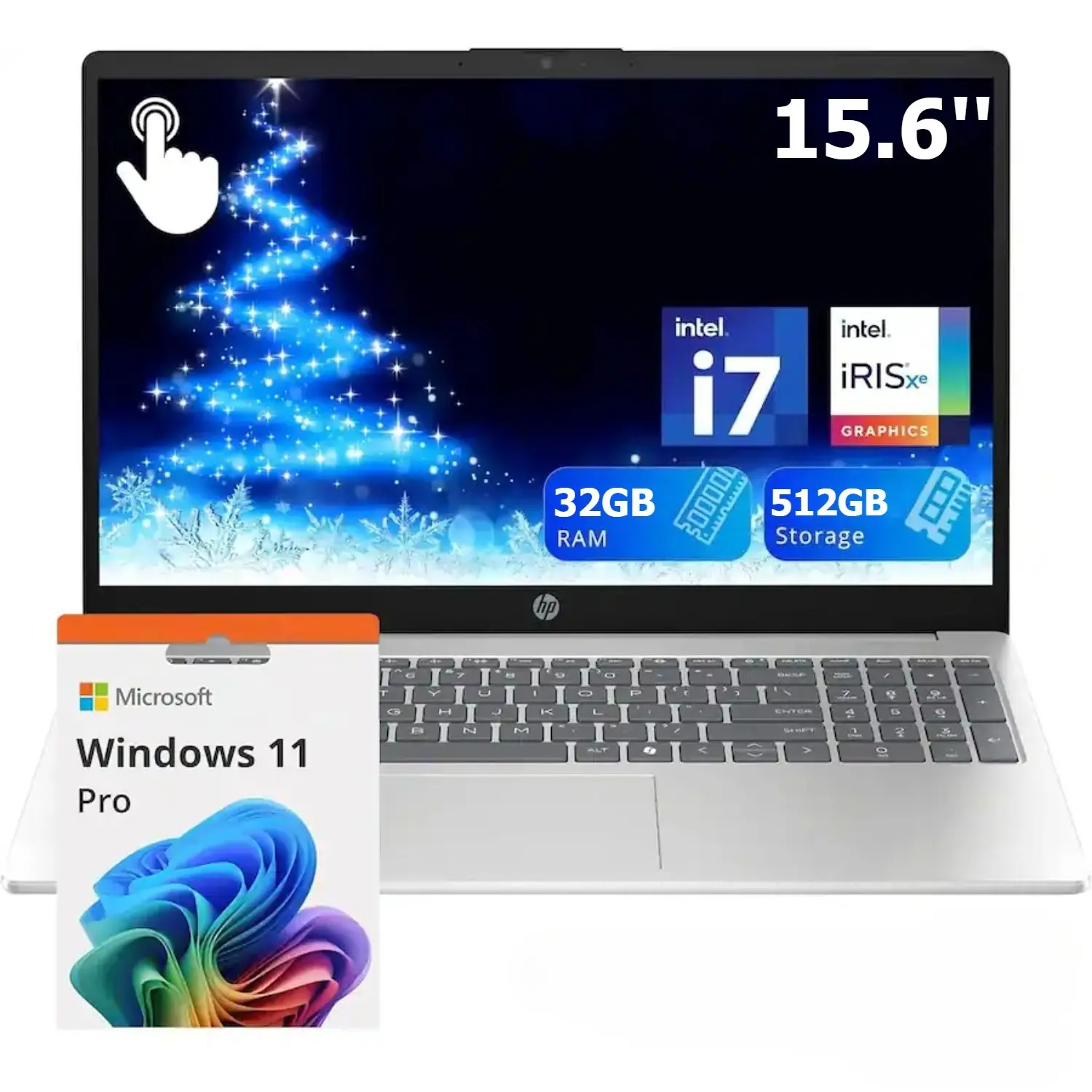 HP 2025 15.6 FHD inch Laptop PC,Intel Core i7-1355U, 32GB RAM, 512GB SSD,Backlit Keyboard, Wi-Fi 6,Bluetooth 5.3,Windows 11 Pro,Silver