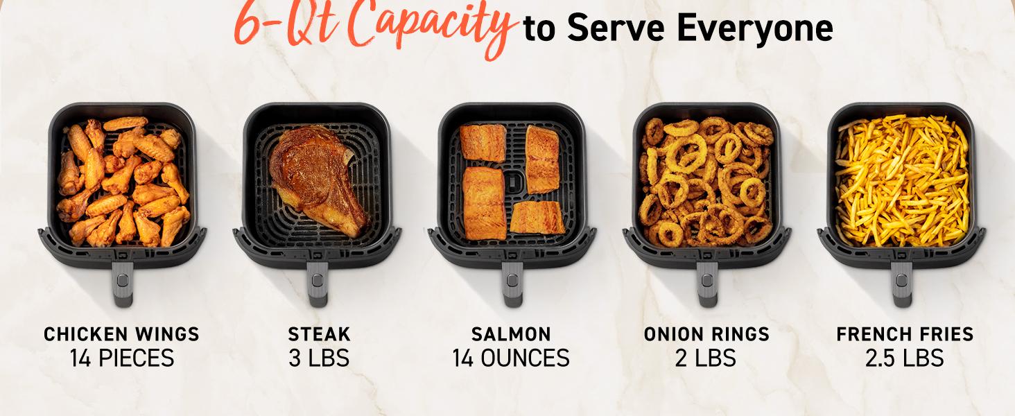 COSORI Air Fryer TurboBlaze 6-Qt Compact, 9 Functions, 5 Speeds, Healthy Ceramic Coating, Nontoxic, 95% Less Oil, Fast & Crispy Cooking, Easy to Clean, Recipes