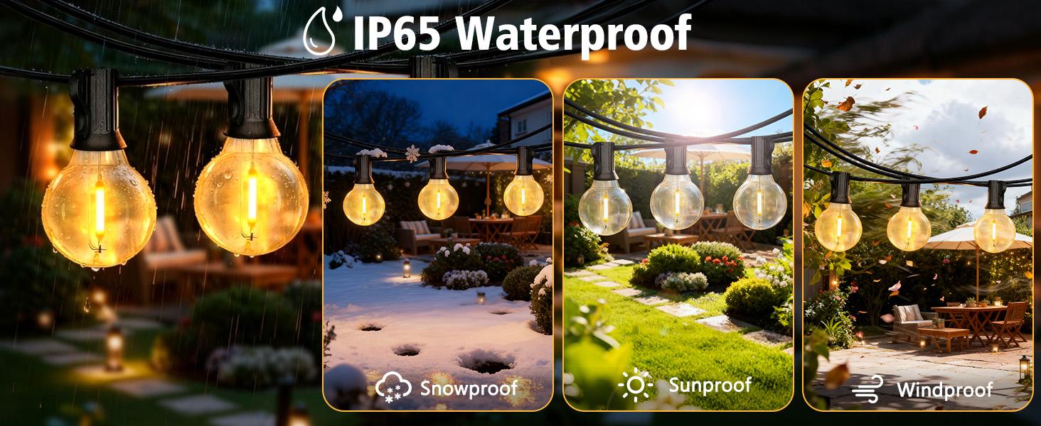 echosari Outdoor String Lights with APP Control, 200FT G40 LED String Lights for Outside with 84 Shatterproof Bulbs, Hanging Patio Lights for Balcony Apartments Backyard, Bistro,Garden, Porch, Party