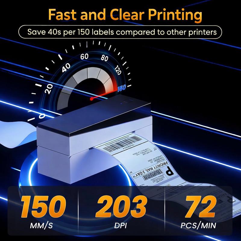 4x6 Thermal Sticker & Shipping Label Printer with Bluetooth – Inkless Printer for Small Businesses