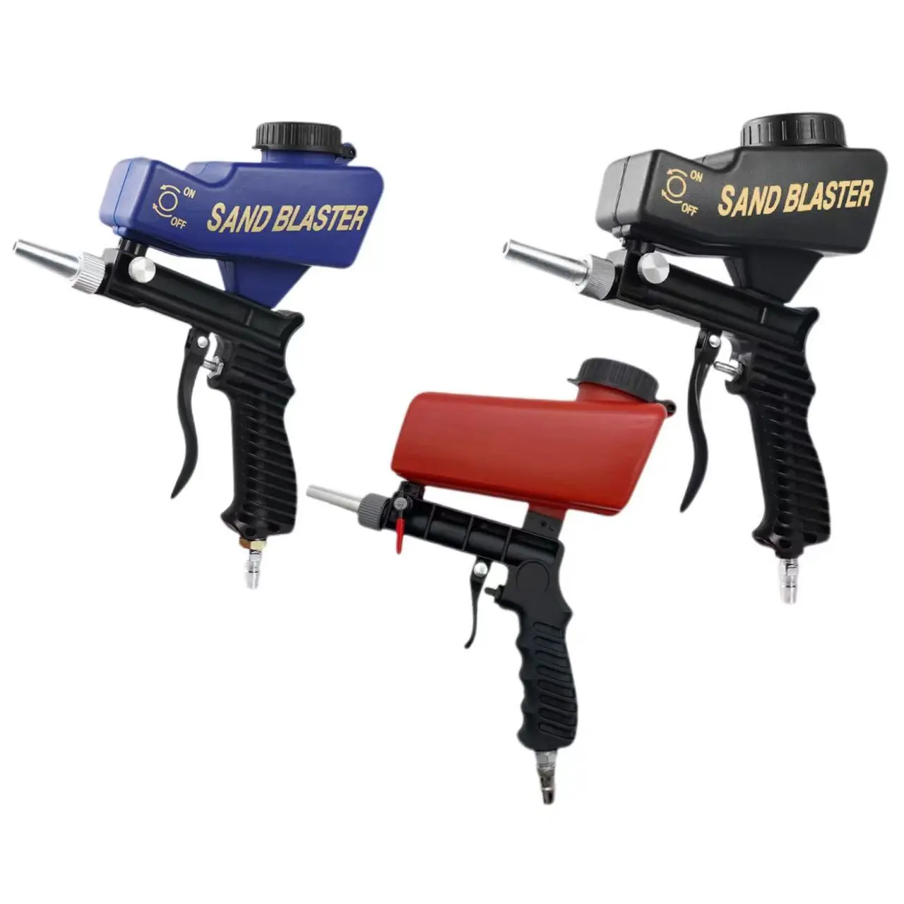Handheld Pneumatic Sand Blaster Gun, Portable Air Sandblasting Gun for Rust Paint Removal Metal Surface Cleaning, Multiple Color Options