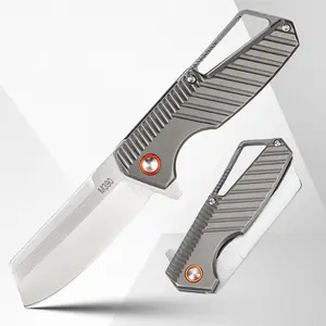 Pocket Knife M390 Blade,Full Steel Handle, CNC High End Process Handmade Knife, Ideal for Camping, Hiking & Everyday Carry, Perfect Gift for Men & Outdoors Lovers anniversary birthday gift idea Sturdy Grip Portable Survival Tools