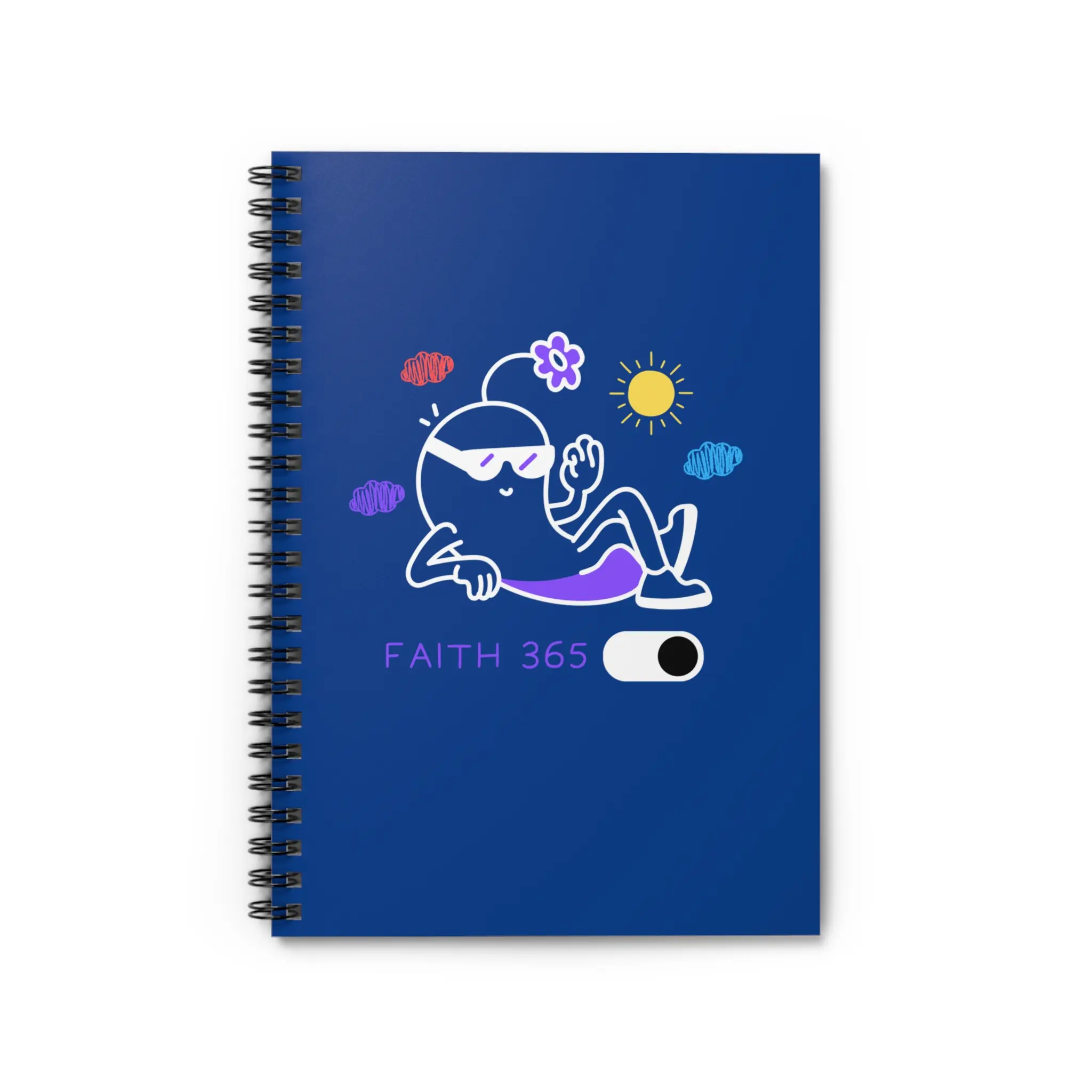 Relaxed Faith 365 Spiral Notebook, Inspirational Journal, Motivational Writing Pad, Gift for Students, Sketchbook, Daily Planner