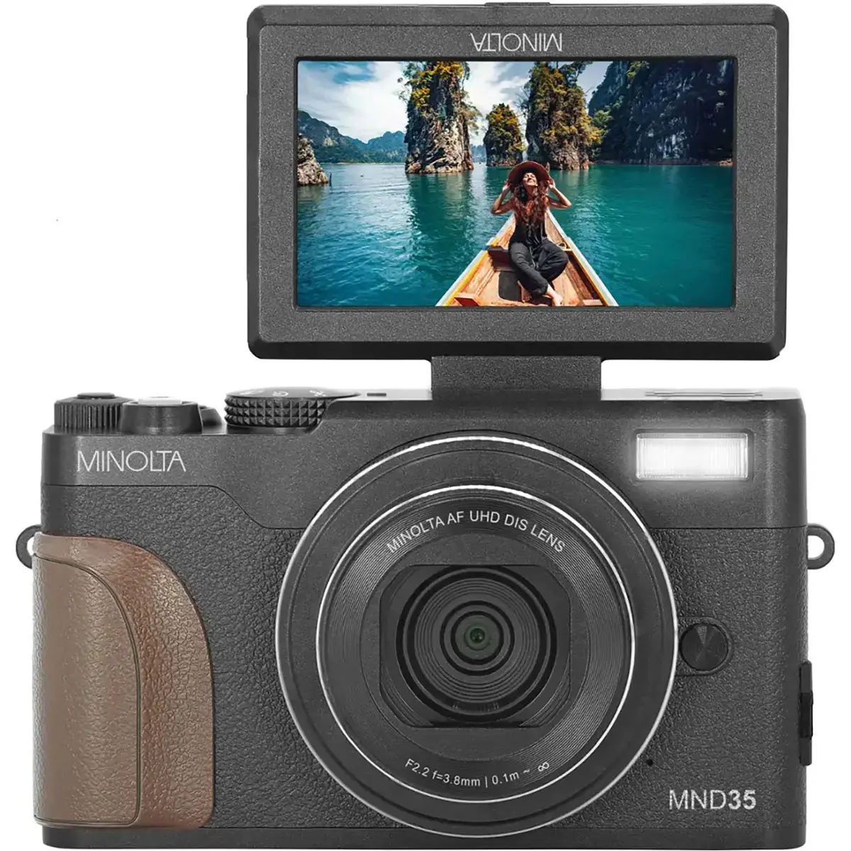 Minolta MND35 64MP 4K Ultra HD Wi-Fi Digital Camera, Black