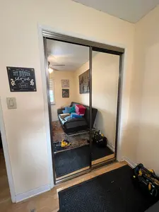 Brushed Nickel Sliding Mirror Closet Door Set