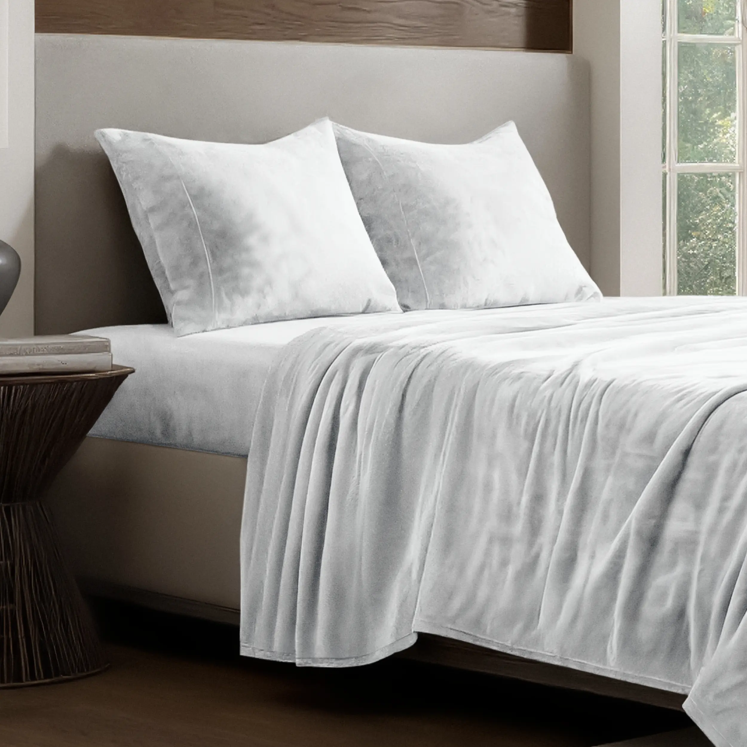 Bare Home Microplush Fleece Bedsheets Set - Comfy Bed Sets, Fluffy Bedding, Velvety Soft Solid Sheets, Deep Pockets Fits 15” Deep Mattresses, Machinewash Easy Perfect Fit, Fluffy Bedding Set