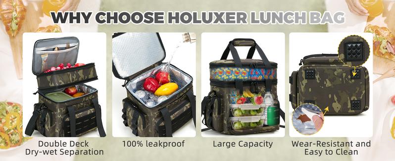 HSHRISH Tactical Lunch Bag & Lunch Box for Men 16 Liters Large Double Deck Expandable Insulated Soft Adult Lunchbox for Work Cooler Bag for Beach Picnic Camping Outdoor HSHRISH Tactical Lunch Bag & Lunch Box for Men 16 Liters Large Double Deck Expandable Insulated Soft Adult Lunchbox for Work Cooler Bag for Beach Picnic Camping Outdoor