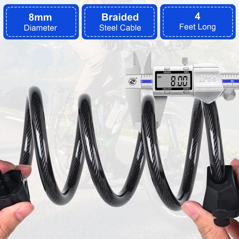STOP Worrying About Bike Theft! 5-Digit Resettable BikeLock: Heavy-Duty Steel Cable (Tough PU Wrap = NOScratches!)| Anti-Theft Security for Bikes, Scooters, E-Rides & More! Easy to Carry+ Bike Mount Included --Keep Your Gear SAFE Anywhere! STOP Worrying About Bike Theft! 5-Digit Resettable BikeLock: Heavy-Duty Steel Cable (Tough PU Wrap = NOScratches!)| Anti-Theft Security for Bikes, Scooters, E-Rides & More! Easy to Carry+ Bike Mount Included --Keep Your Gear SAFE Anywhere!
