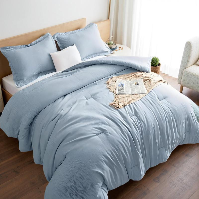 Bepatio Soft Cozy Comforter Set Queen Size-3 Pieces,Cationic Dyeing Comforter for All Season with 1 Comforter & 2 Pillow Shams, Breathable Lightweight, Ideal Gift for Luxury Bedroom Decor