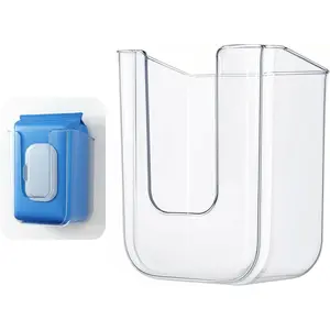 Wipe Dispenser, Wall Mounted Wipes Holder for Bathroom Kitchen Wipes Storage Box Flushable Wipe Dispenser Holder Reusable Tissue Container Nonslip Wall-Mounted Tissue Box for Kitchen Bedroom Bathroom