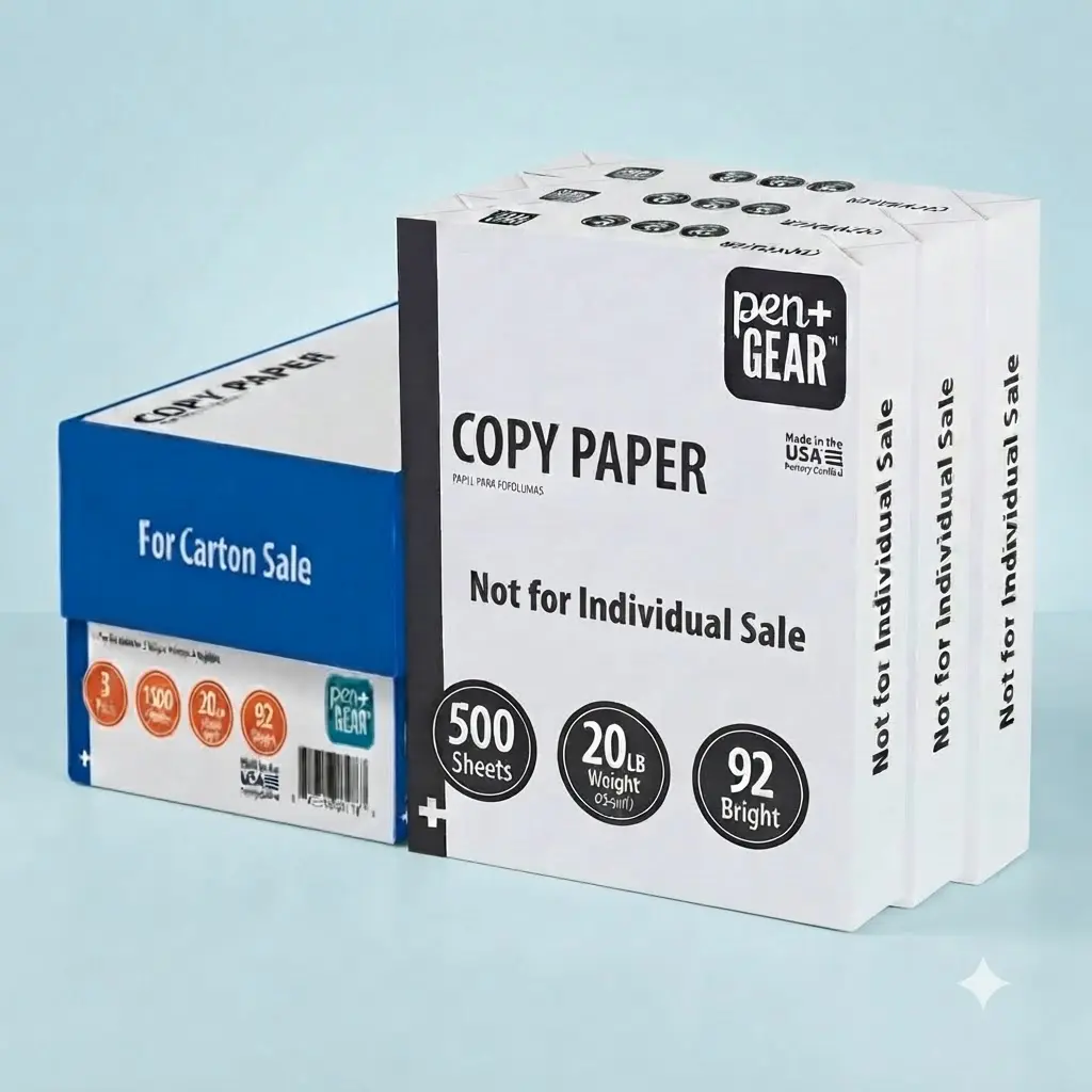 Pen+Gear Copy Paper 8.5 x 11 92 Bright White 20 lb 3 Ream Case 1500 Sheets All Purpose Letter Printer Paper Pack