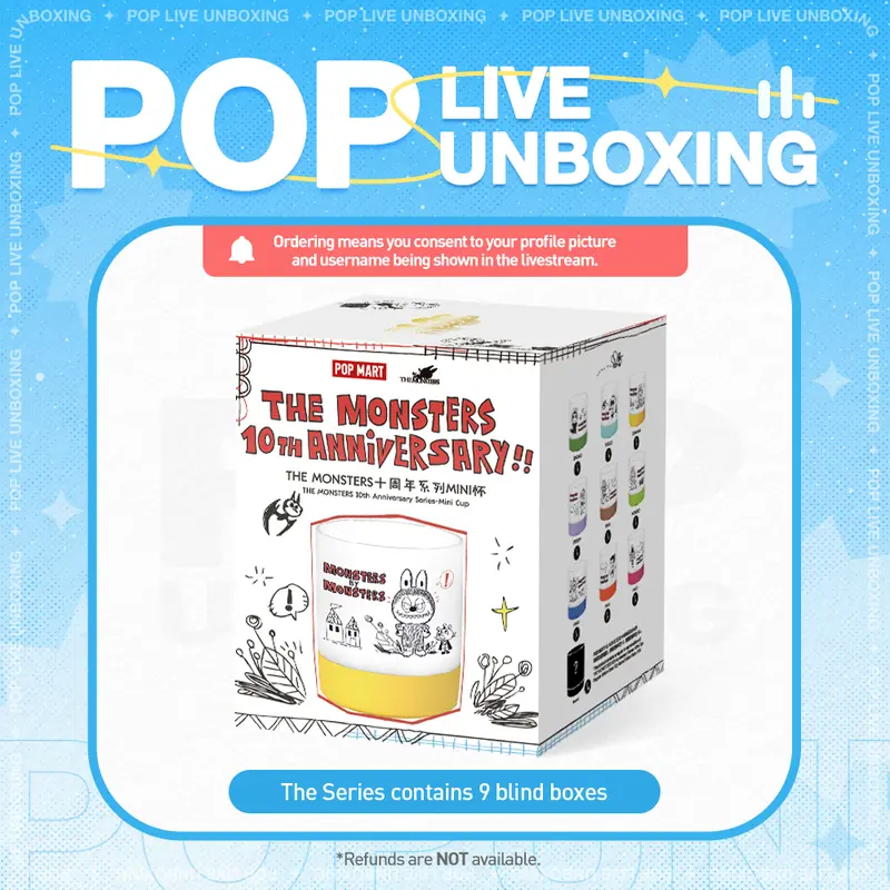 [POP NOW]THE MONSTERS 10th Anniversary Series Mini Cup Blind Box POP MART