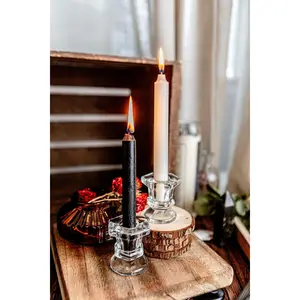 Glass Candle Holders - Set of 2