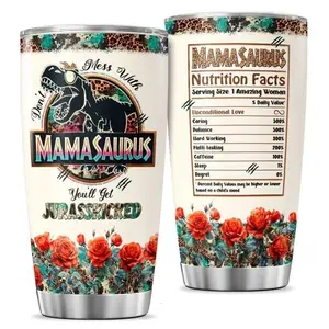 Mamasaurus Leopard Floral Tumbler, Birthday Gift, Gift for Mom, Gift For Mother, Mother's Day Gift, Gift For Women, Gift For Mama, Mama Gift
