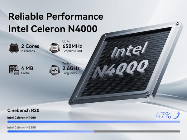 Essential Laptop 15.6" FHD Display Intel Celeron N4000 8GB RAM 256GB SSD Windows 11 Pro for Student Online Class Home Netflix Lightweight Portable