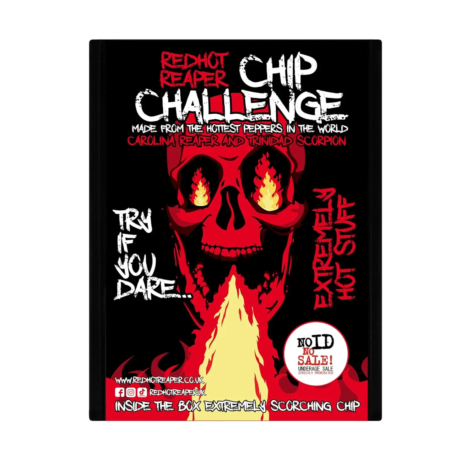 FLASH SALE - Red Hot Reaper – 1x Chip Challenge Hottest Snack Carolina Reaper & Trinidad Scorpion - Super Spicy Hot Chip