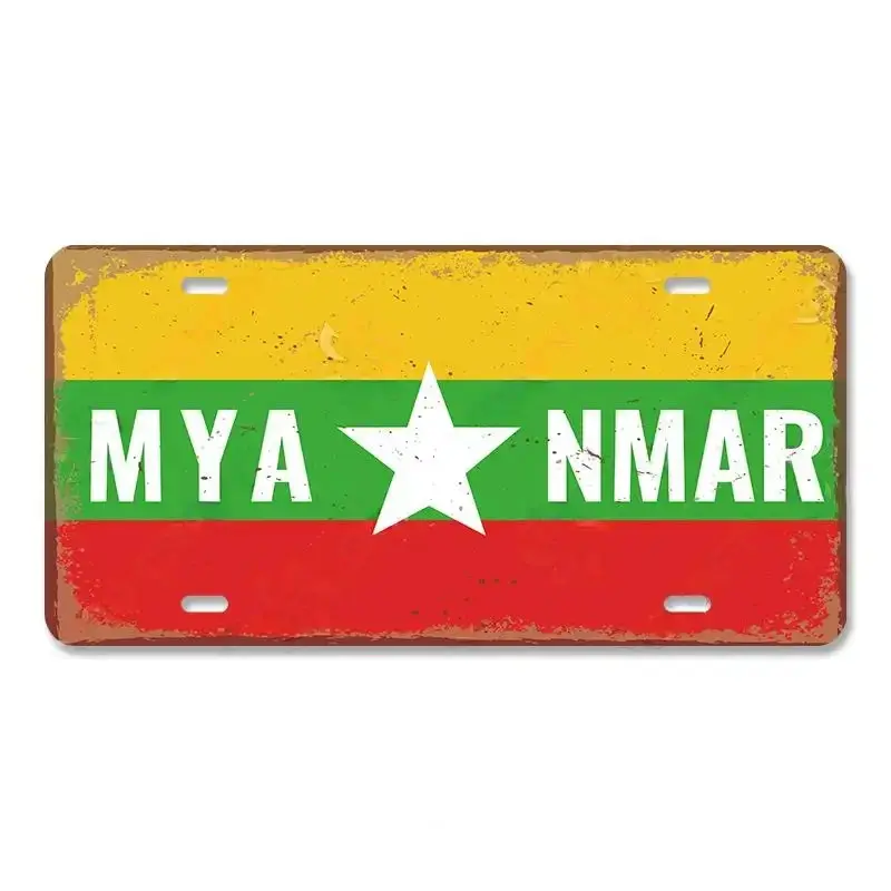 Support customization based on provided images Vintage Country Poster License Plates Saudi Arabia Singapore Thailand Metal Aluminum Sign For Bar Garage Club Home Wall Decor