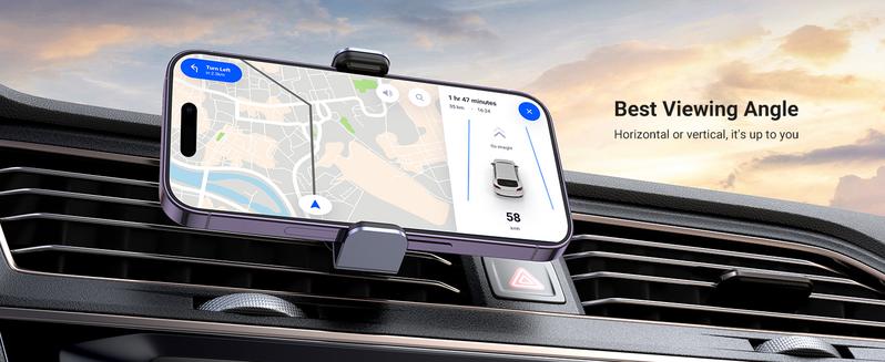 UGREEN Car Vent Phone Mount Air Vent Clip Holder Compatible with iPhone 17 16 15 13 12 Pro Max , Smartphone Accessories Retractable Cellphone Stand-Labor Day Sale，TikTokShopBlackFriday ,TikTokShopHolidayHaul