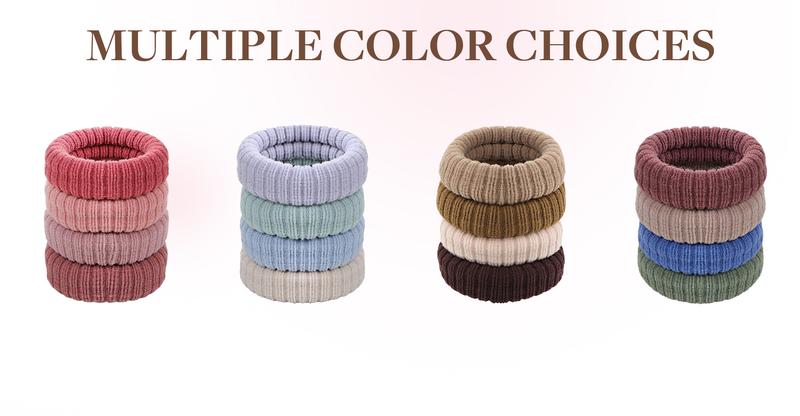 GOOGOO Simple Plain Color Hair Tie, High Stretch Ponytail Holder for Women & Girls, Daily Use Elastic Hair Accessories