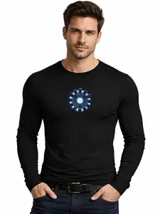 Arc Reactor Stark Industries Men's Long Sleeve T-Shirt DTG Printed Premium Soft Cotton Classic Fit Casual Tee