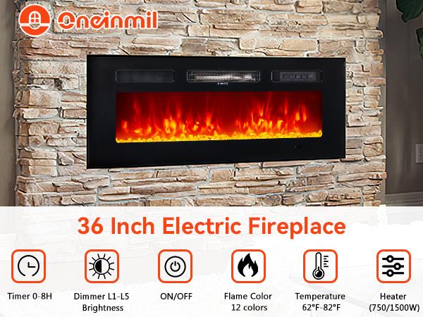 oneinmil DIY Electric Fireplace Insert,1500W Wall Mounted & Recessed Fireplace, Freestanding Fireplace Heater with Remote & Touch Panel Control,Adjustable Flame Effect, 8H Timer for Indoor use (TV STAND NOT INCLUDED) oneinmil DIY Electric Fireplace Insert,1500W Wall Mounted & Recessed Fireplace, Freestanding Fireplace Heater with Remote & Touch Panel Control,Adjustable Flame Effect, 8H Timer for Indoor use (TV STAND NOT INCLUDED)