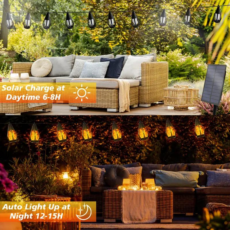 BougeRV Halloween Decor Outdoor Solar String Lights, equipped with 10 flickering flame bulbs, waterproof warm color/purple solar outdoor lights, suitable for gardens, patios, gazebos, pubs, cafes, parties, and Halloween. BougeRV Halloween Decor Outdoor Solar String Lights, equipped with 10 flickering flame bulbs, waterproof warm color/purple solar outdoor lights, suitable for gardens, patios, gazebos, pubs, cafes, parties, and Halloween.