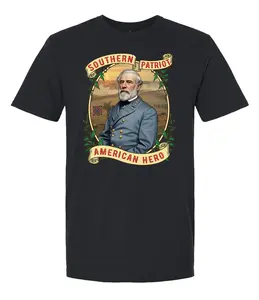 Robert E. Lee Southern Patriot Shirt Southern Flag Tshirt Retro American History Pride Tee Confederate Heritage Tee Dixie Legacy Unisex T-Shirt For Summer Patriotic Oversized Graphic Streetwear Politics Classic Menswear Rebel Shirt Gift For Him Men Women