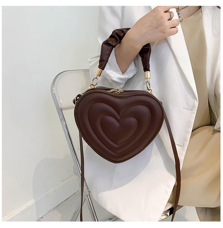 Women’s Heart-Shaped PU Leather Shoulder & Crossbody Bag – Small Designer Handbag