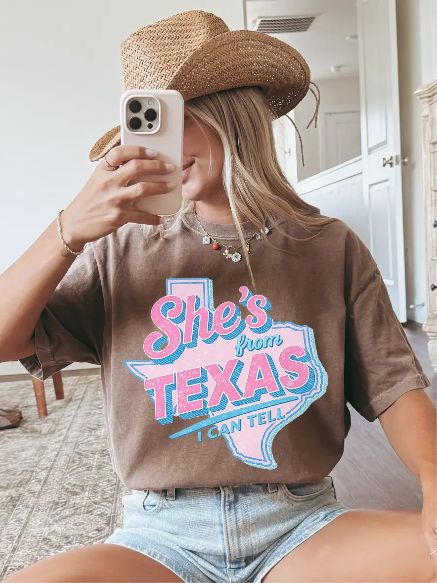Lone Star Sweetheart ~ Unisex Short Sleeve CC Garment Dyed T-Shirt Printed in the USA