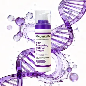 MegustaMe Skin Renewing Retinol Serum For Face Encapsulated Retinol Hyaluronic Acid Niacinamide Ceramides Smooths Wrinkles Fine Lines Gentle Brightening Fragrance Free 1 Oz Sensitive Daily