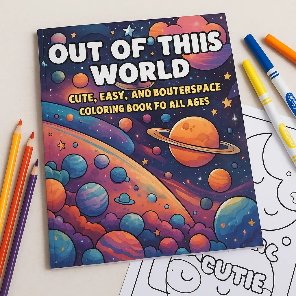 Razbry Reefs LLC Galaxy Coloring Book for Teens & Adults - Multi-Page, Paper-Based, Ring-Bound, Whimsy Space-Themed Art Supplies with Easy Planets, Stars, Cosmic Vibes for Creativity, Multi-Page Coloring Book, Paper-Based Coloring Book