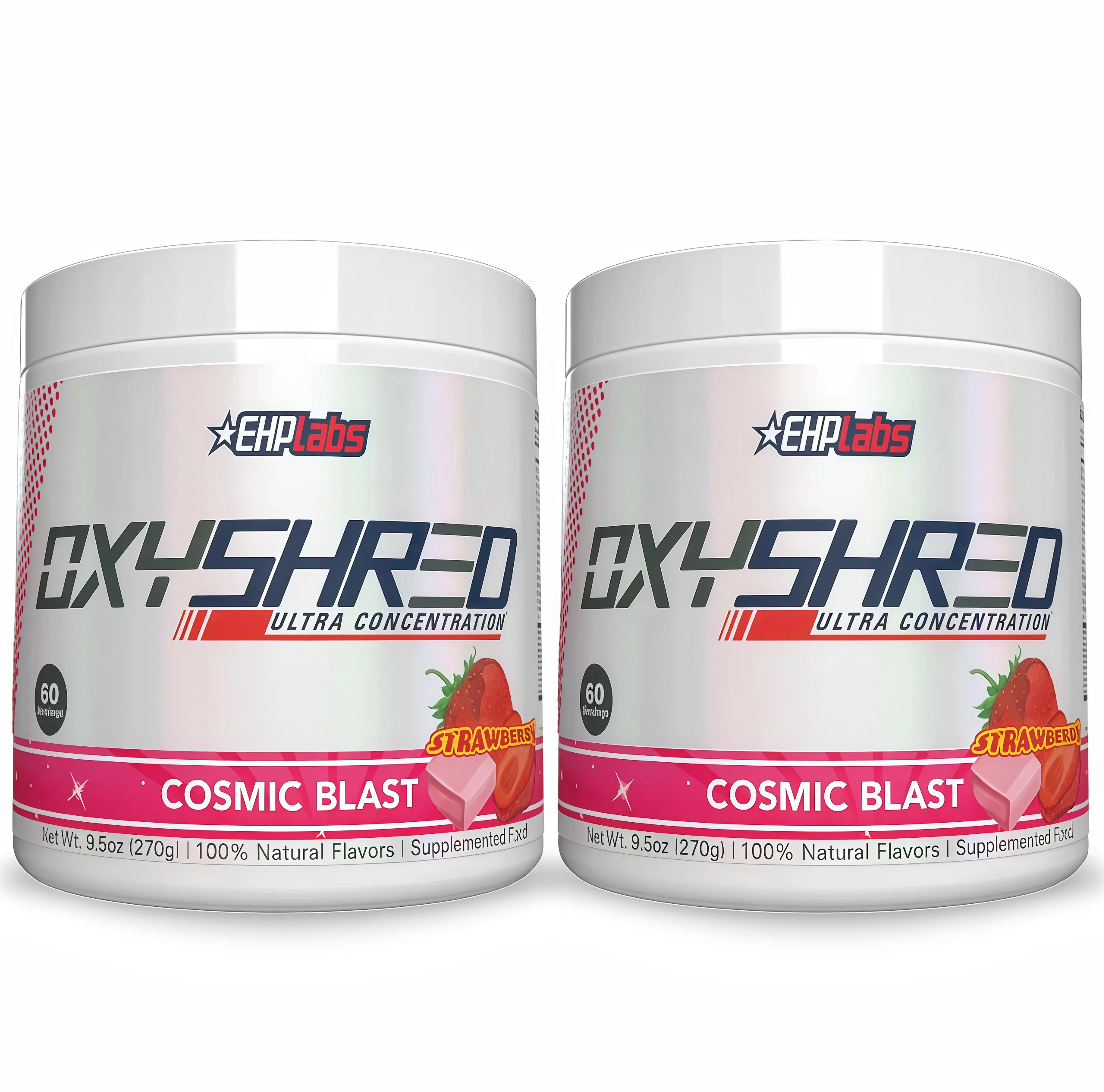 2 Piece EHPlabs OxyShred Ultra SE Concentration Pre Workout Powder 60 Serves 150mg Caffeine Sugar Free Vegan Friendly GlutenFree Men Women Health Fitness Supplements Cosmic Blast Flavor