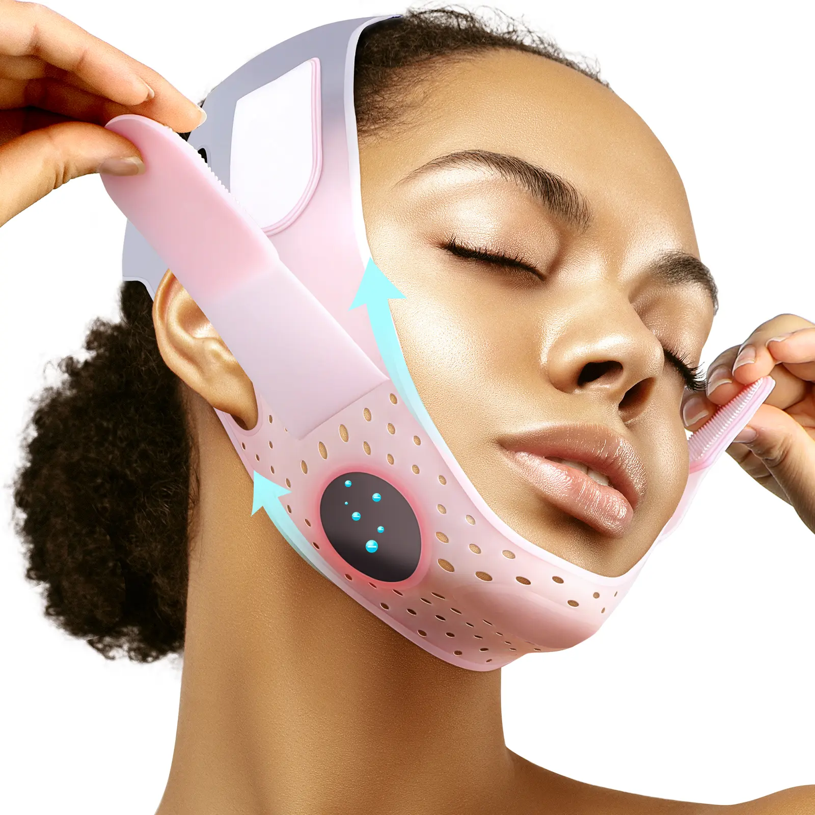 Spring Glow Up! JUSRON Double Chin Reducer V Line Face Lifting Tape Face Strap, Soft Silicone Chin Strap Face Shaper to Removing Double Chin for Women and Men Facial Pink1 tiktokshopspringglowup,travel essentials