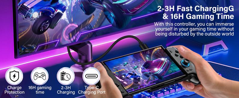 Wireless Pro Controller for Switch Switch 2 OLED with RGB Lights, Programmable Macros, Dual Vibration, Turbo Wake Up, Gaming Controller Gift for Gamers