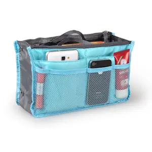 Women Lady Travel Insert Handbag Organizer Makeup Bags Toiletry Purse Liner with Hand Strap