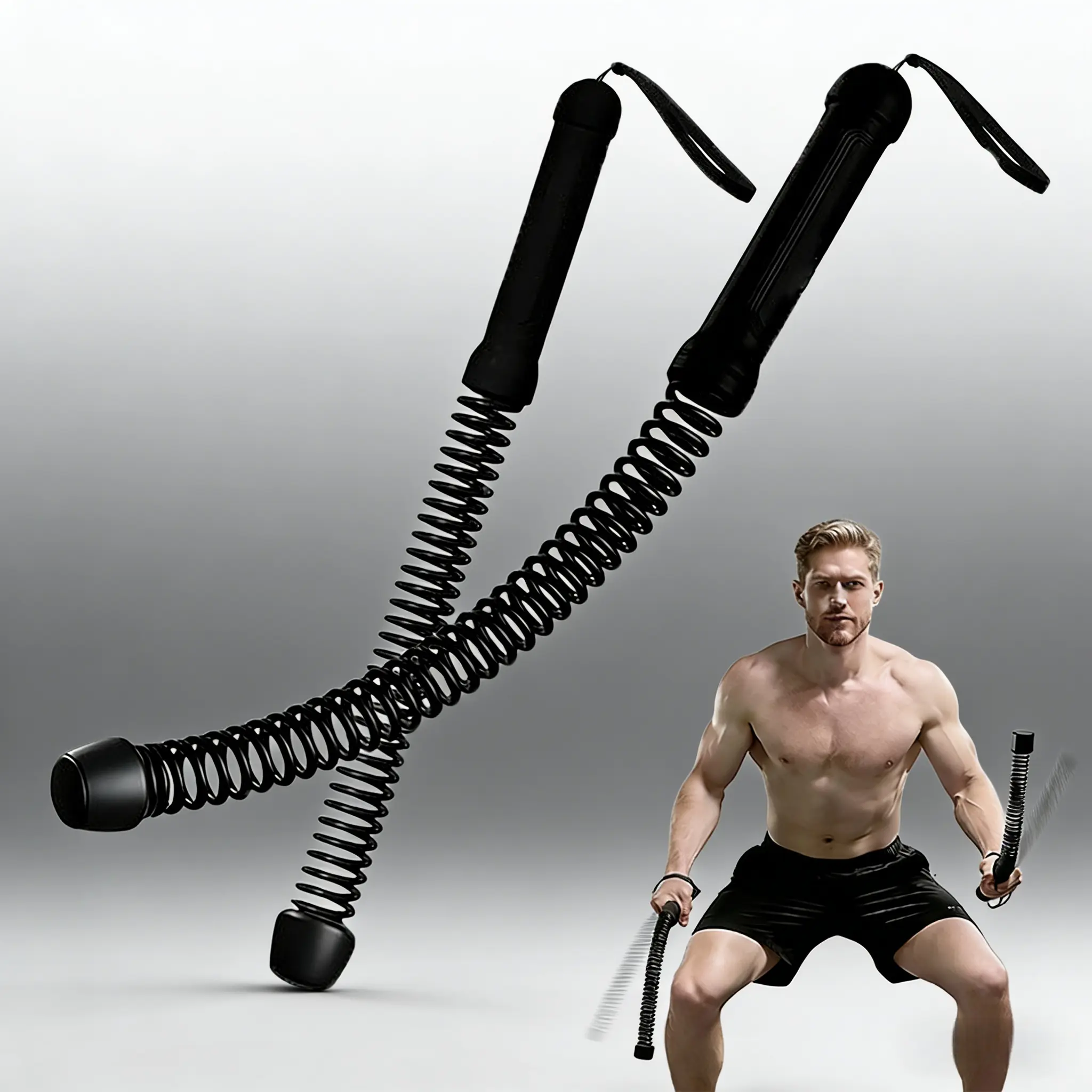 Weighted Cordless Battle Ropes – Quiet Ropeless Exercise Rope for Men & Women, Portable Home Gym Fitness Equipment Full-Body Workouts Lifting strength heavy resistance