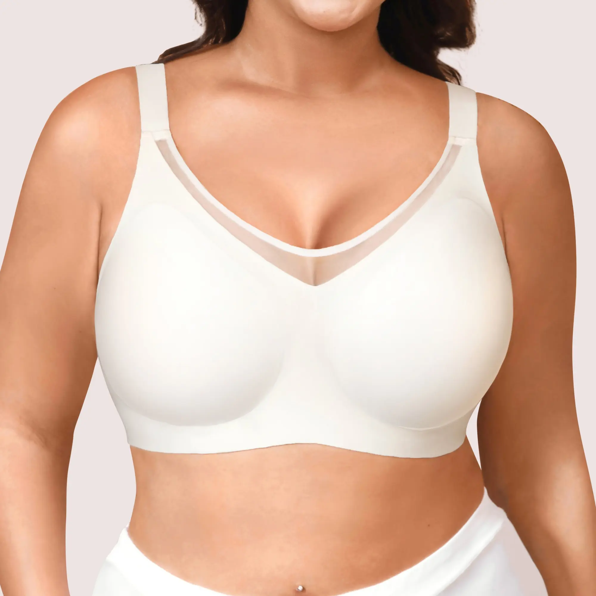 Plus Size Women's Jelly Bra  push Up No Underwire T-Shirt Bra Seamless Comfortable Soft Wireless Basic Minimalist Womenswear Breathable Full Coverage Minimizer bra  fits  wireless Supportive