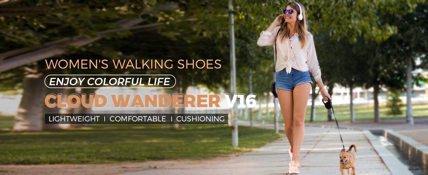 FitVille Women's Cloud Wanderer Stretch Knit Walking Shoes V16 Sneaker Trainer Sports Shoes Athletic Training Runner