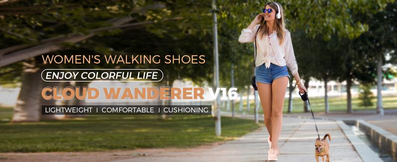 FitVille Women's Cloud Wanderer Stretch Knit Walking Shoes V16 Sneaker Trainer Sports Shoes Athletic Training Runner