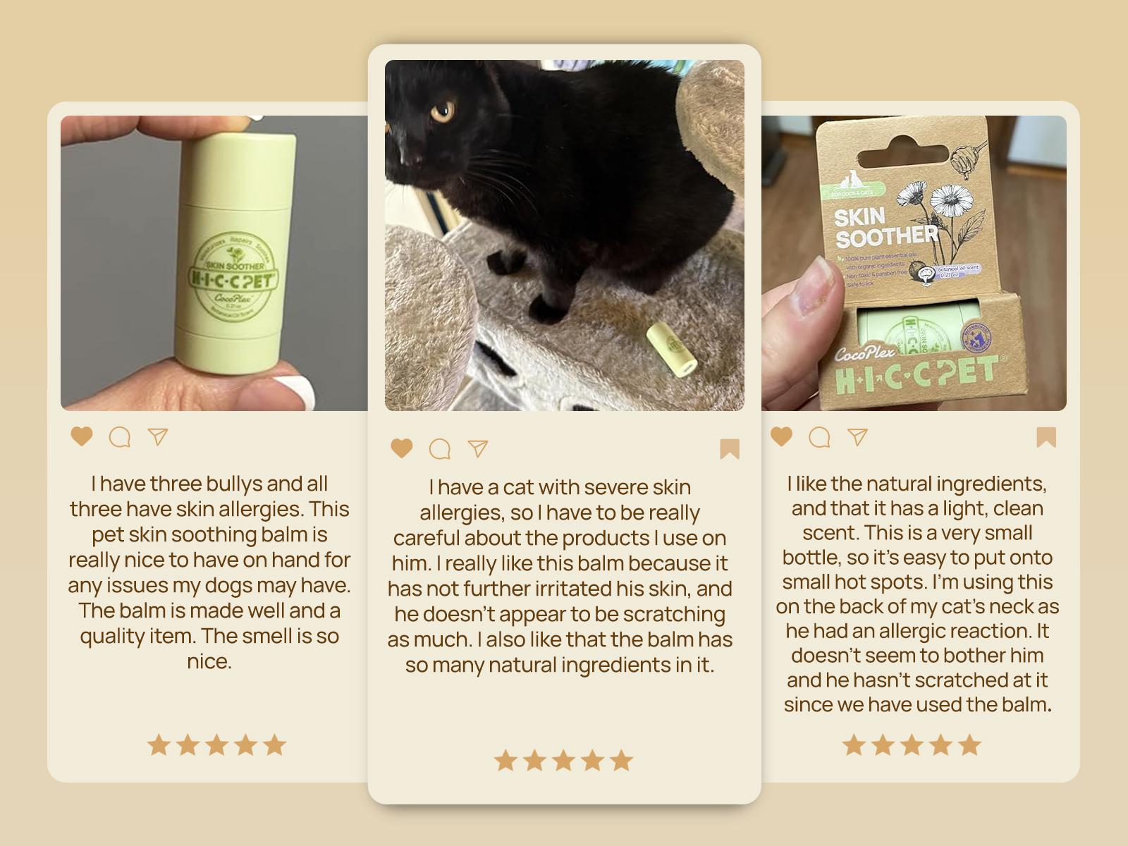 【SpringGlowUp】HICC PET Skin Balm for Dogs & Cats - Soothes Itching & Irritation, Prevents Infection,  All-Natural Moisturizer for Dry Itchy Skin, Lick-Safe Allergy & Hot Spot Treatment, Calming & Protective