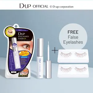 D-UP Lash Fix Bundle,  Eyelashes Daily Makeup color cluster glue cat eye Dark Glue for Intense Lashes