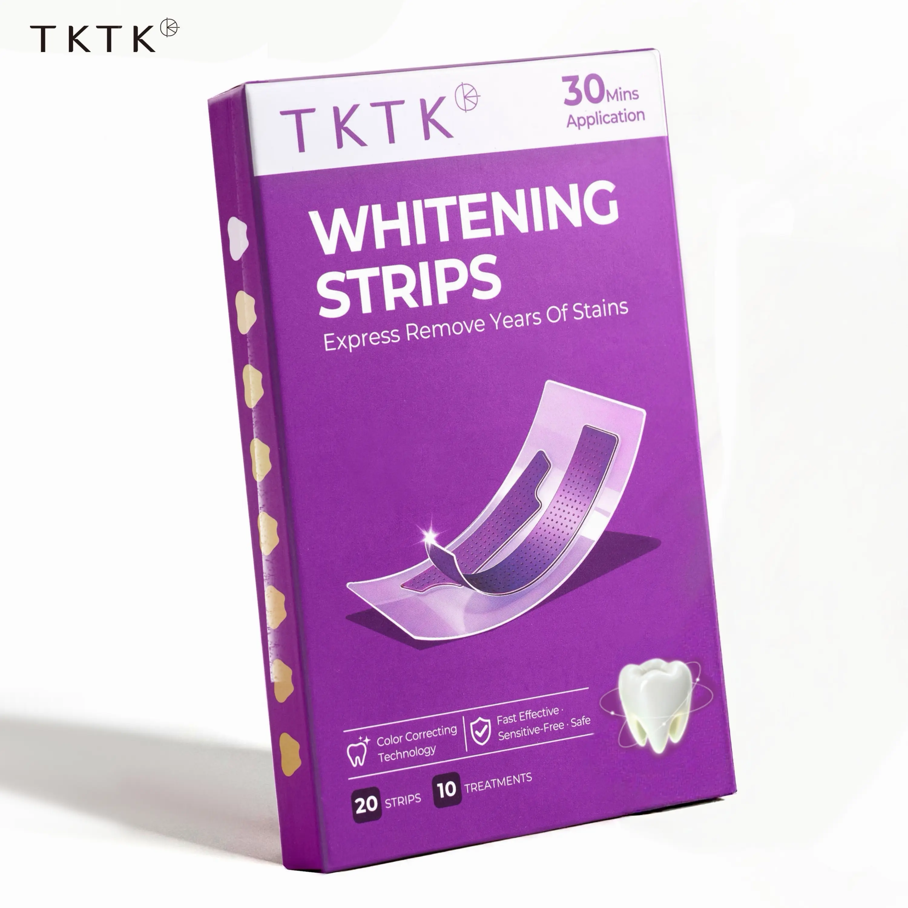 TKTK TK Purple Teeth Brightening Strips, Gentle Color Correcting Formula, Peroxide-Free for Sensitive Teeth, 30-Minute Enamel-Safe Treatment - 10 Treatments (20 Strips), Teethwhiteningstrips, Teeth Whitener, Beauty Products   # pain free whitening