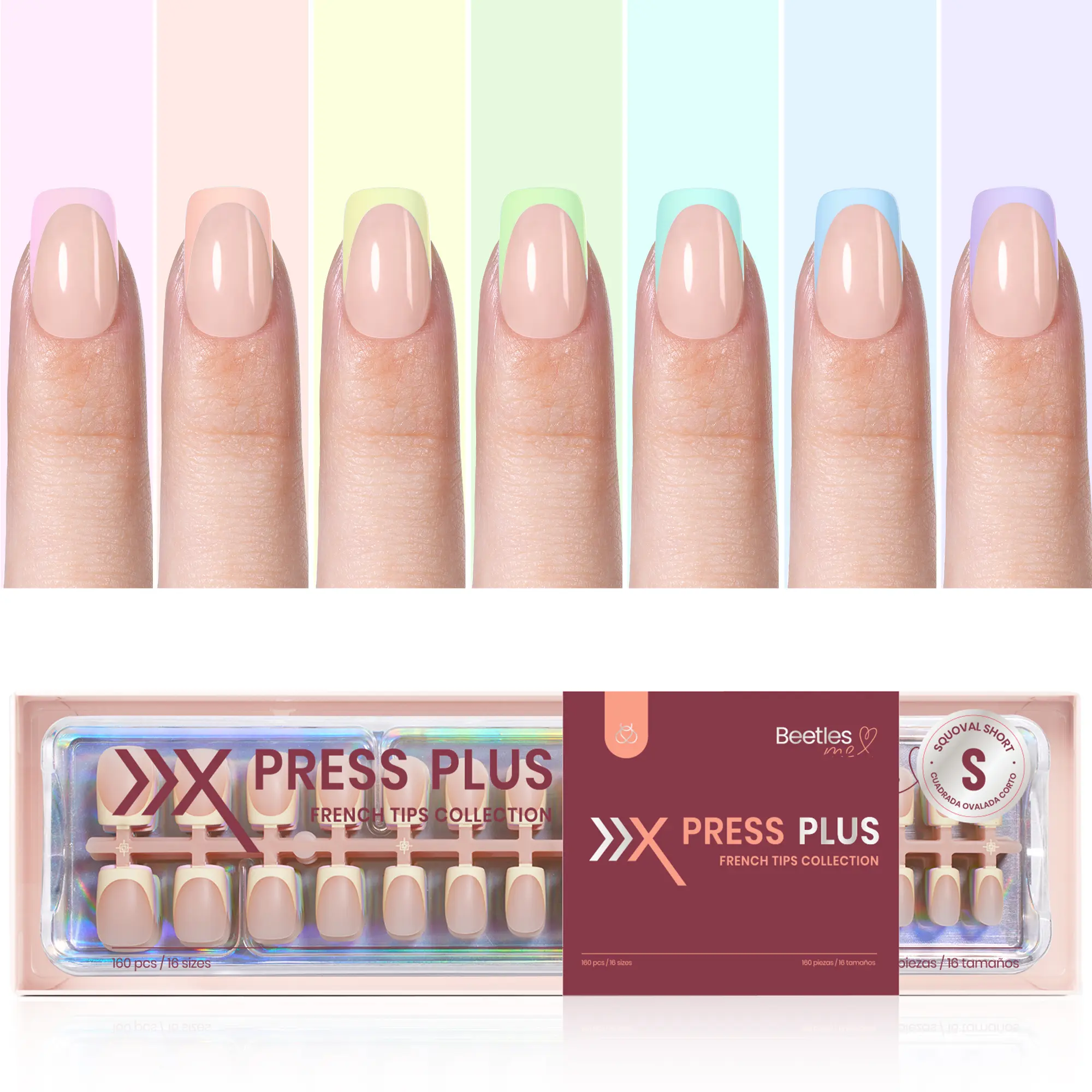 Short Squoval【Only Nails】Lollipop  16Sizes 224Pcs