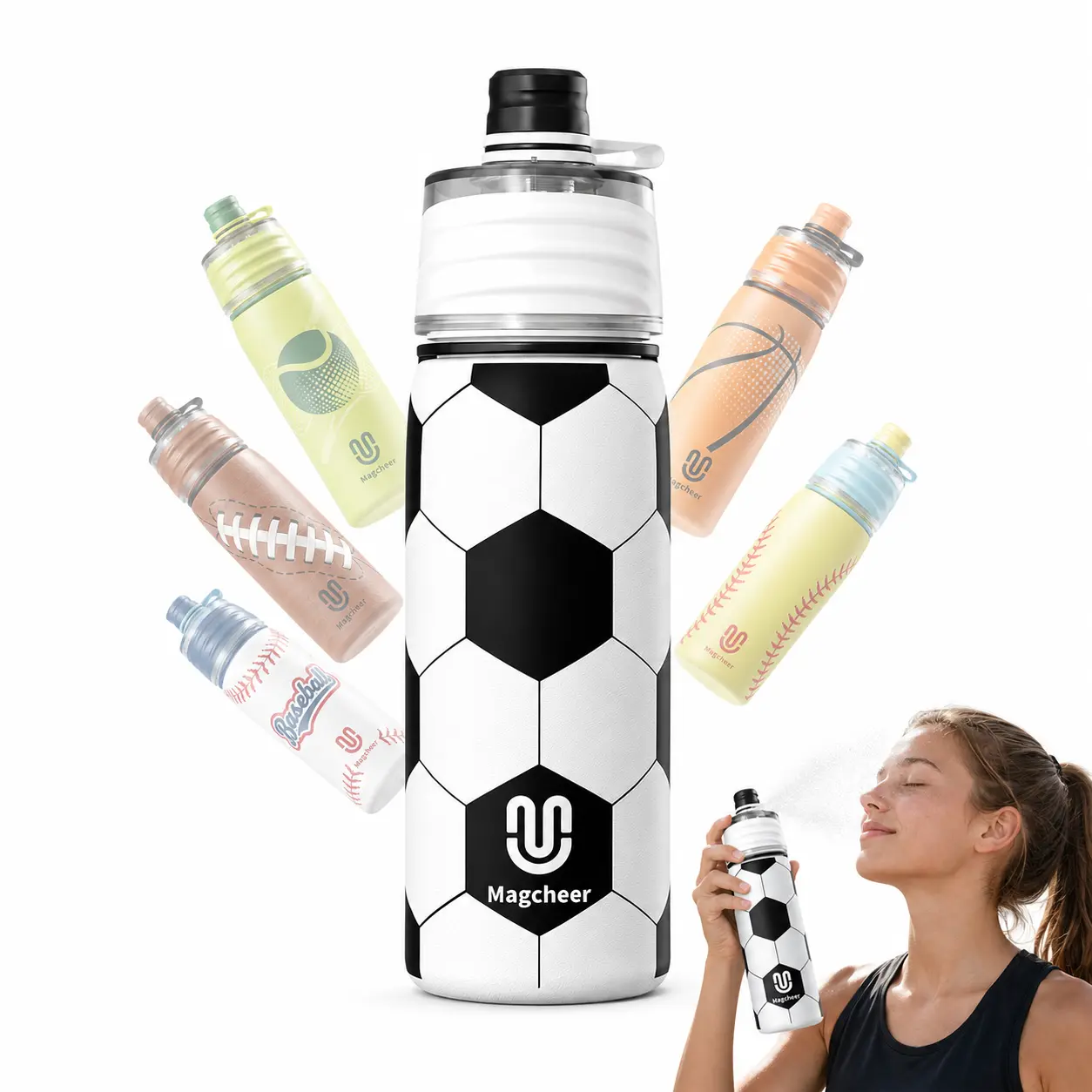 Magcheer 20 oz Insulated Misting Stainless Steel Flask - 2-in-1 Portable Tumbler with 3D Textured Grip, Sip & Mist Function for Kids, Ideal for Plants, Striped Design, Flasks, Water Bottles For School