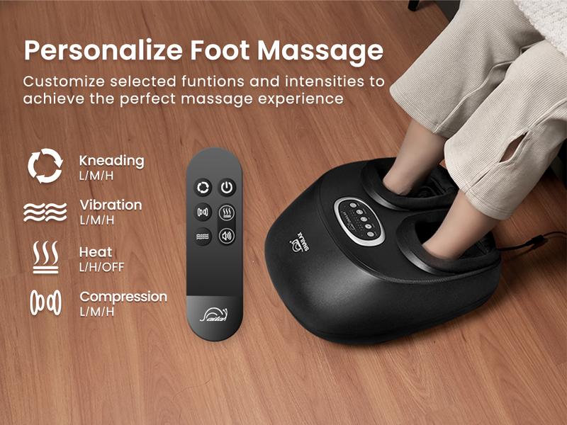 Snailax Foot Massager with Heat,Kneading,Compression,Vibration, Shiatsu Feet Massager Machine, Foot Warmer,Gifts for Women,Men Somatic Therapy Device Adjustable