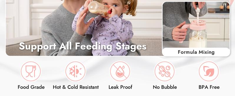 Papablic Glass Formula Mixing Pitcher | BPA-Free Breastmilk Storage & Mixer | 32Oz Wide Mouth, Locking Spout | Last Stock!
