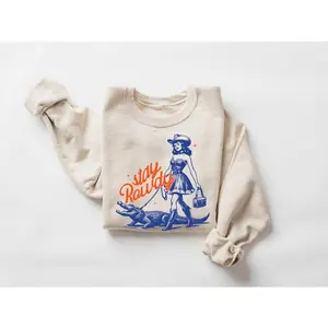 Stay Rowdy Shirt, Cowgirl with Alligator Sweatshirt, Say Howdy Get Rowdy Tshirt, Western Sweater, Country Girl Bachelorette Party Crewneck
